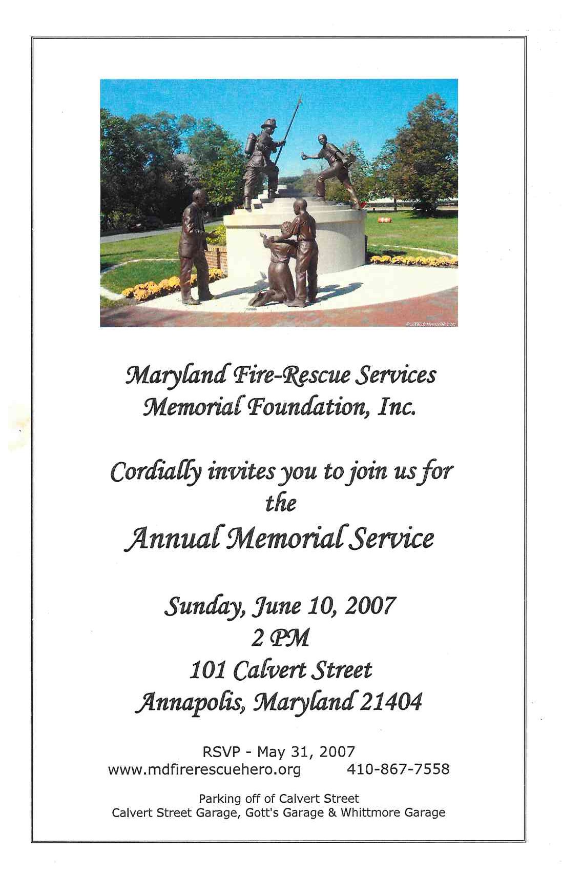 2007 June 10 Annual Memorial Service Invitation