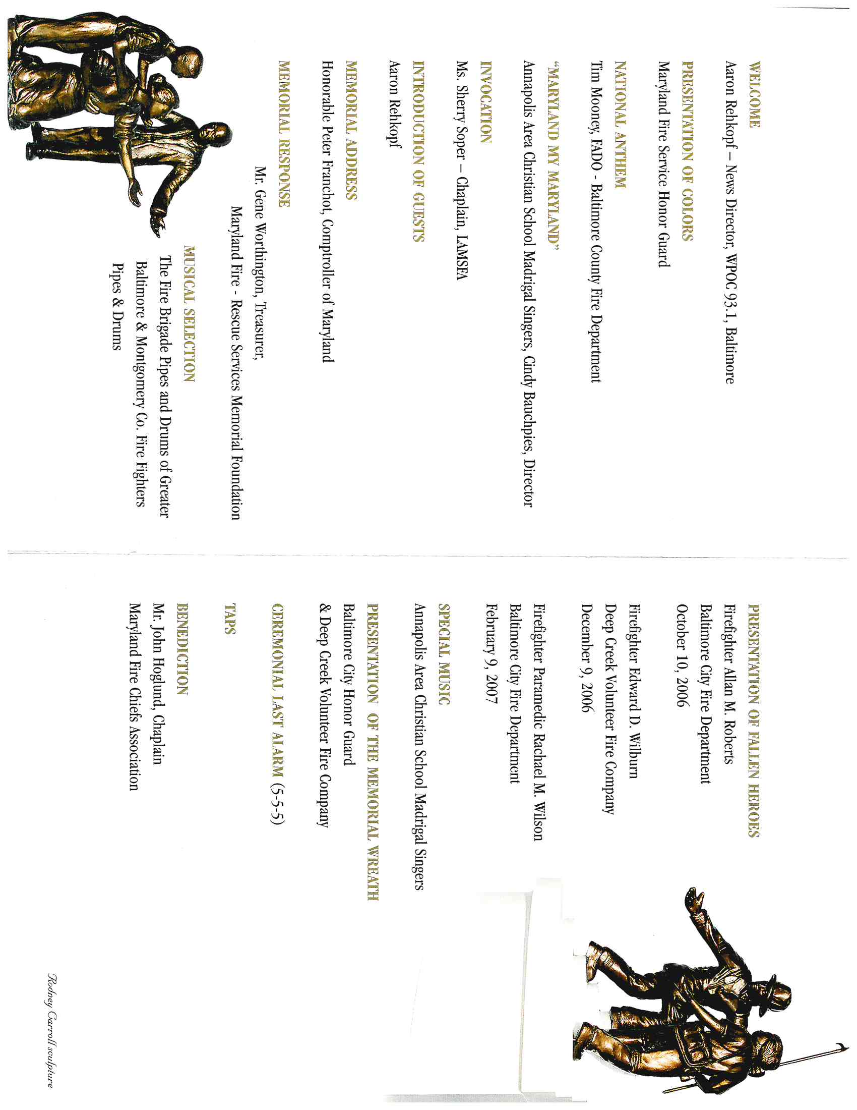 2007 June 10 Annual Memorial Service Program Inside