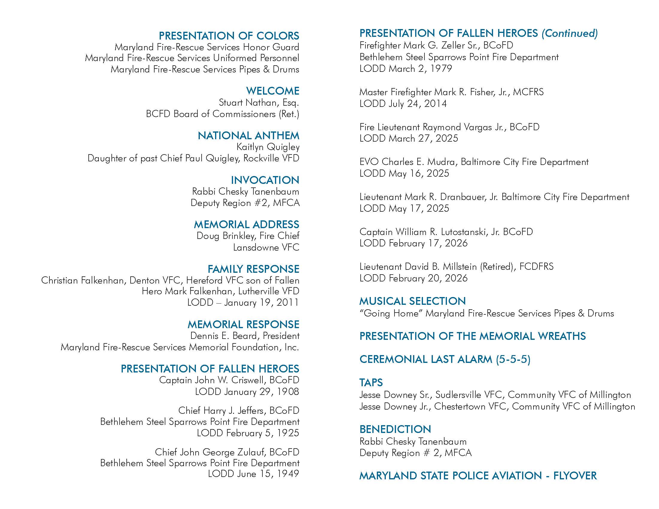 2026 Memorial Program Page 2